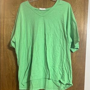 Women's Green V-Neck Top